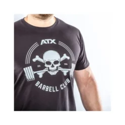 Tee-shirt ATX Barbell Club noir pour hommes et femmes taille M à XXL