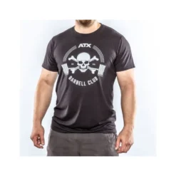 Tee-shirt ATX Barbell Club noir pour hommes et femmes taille M à XXL