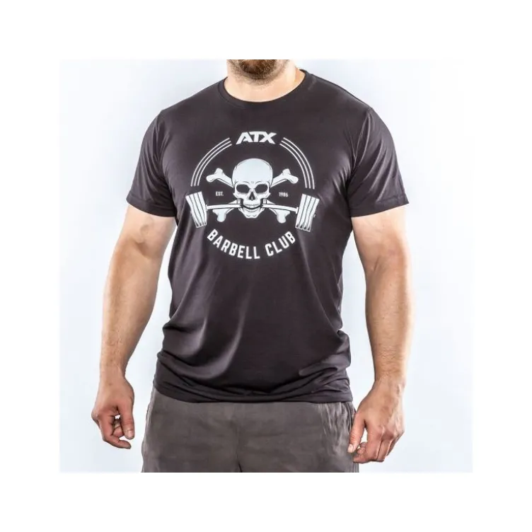 Tee-shirt ATX Barbell Club noir pour hommes et femmes taille M à XXL