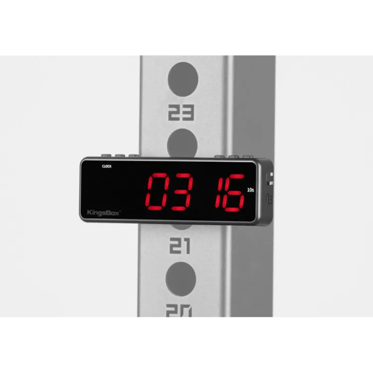 Timer de cross-training et Hyrox connecté avec smartphone compatible avec rack de musculation