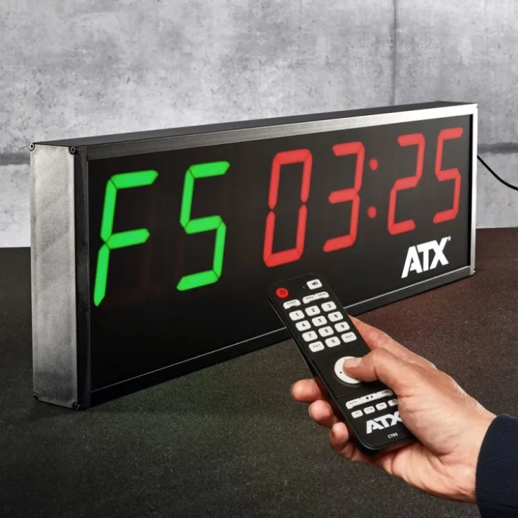 Timer d'entraînement programmable ATX 64 x 20 cm - Minuterie d’intervalle LED professionnelle pour Hyrox et cross-training