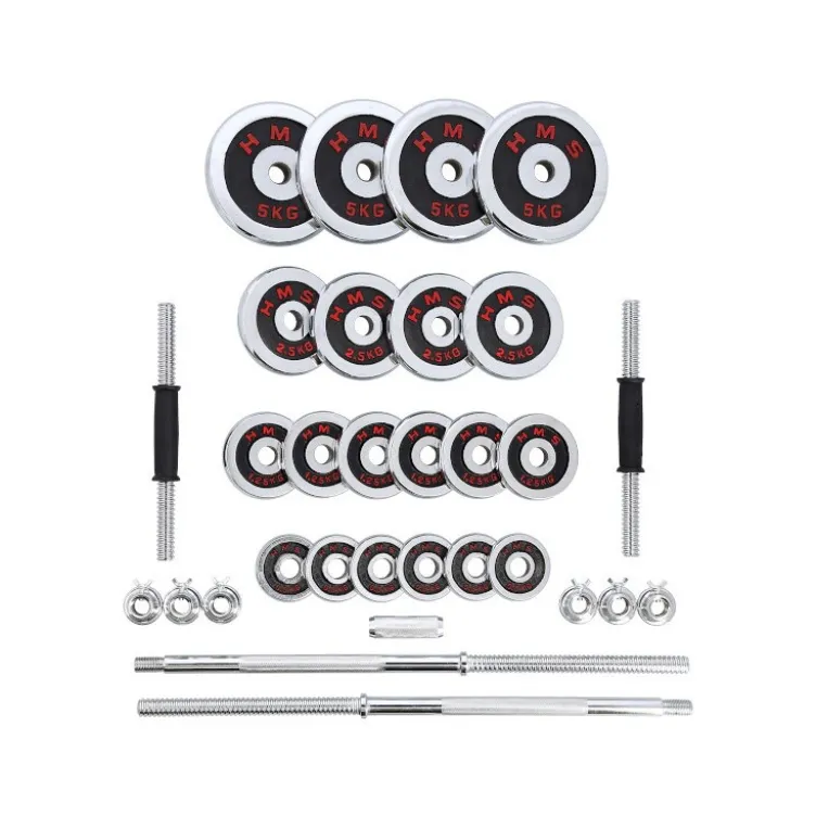 Valise d'haltères complète pour entraînement de musculation polyvalent - 50 kg