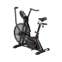 Vélo Air Bike multi-réglable avec ordinateur de bord LCD et roues de transport - Cardio-training