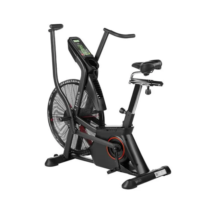 Vélo Air Bike multi-réglable avec ordinateur de bord LCD et roues de transport - Cardio-training
