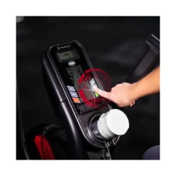 Vélo Air Bike multi-réglable avec ordinateur de bord LCD et roues de transport - Cardio-training
