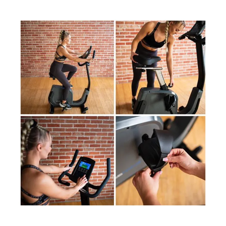 Vélo d'appartement avec selle réglable et roue d'inertie de 9 kg pour séance de cardio-training