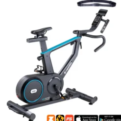 Vélo d'appartement connecté pour entraînement de vitesse avec programmes de fitness multiples - Sangles de poitrine