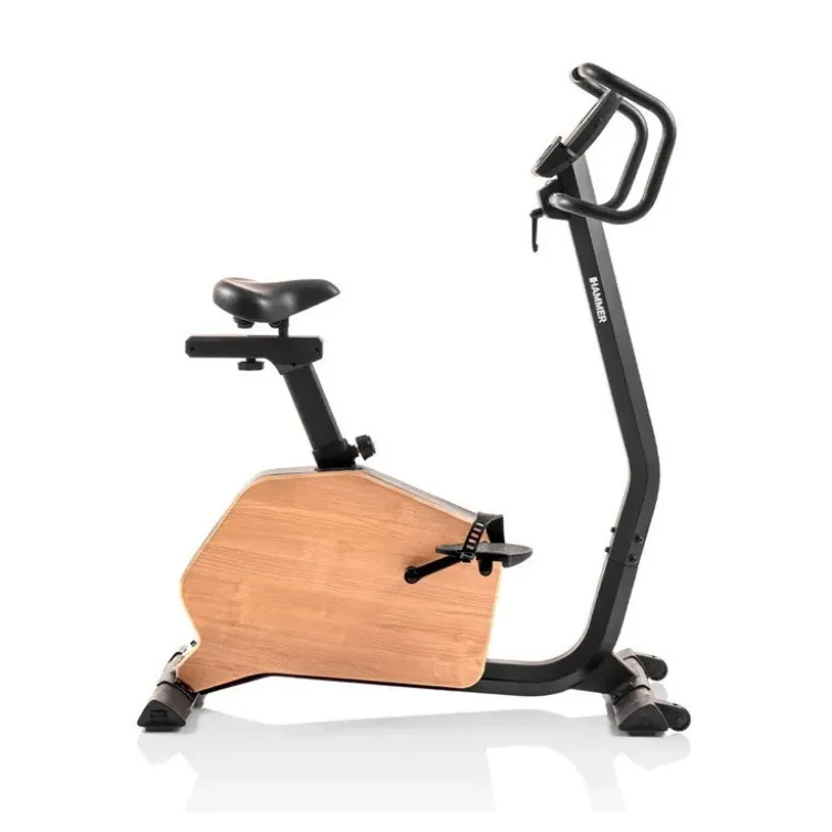 Vélo d'appartement Hammer en bois noble avec 16 niveaux de résistance et roue d'inertie de 8 kg