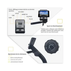 Vélo d'appartement haute qualité pour homegym avec écran LCD multi-fonctions