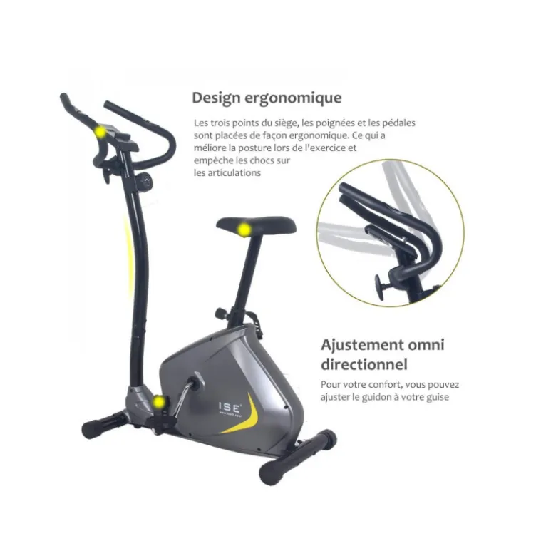 Vélo d'appartement haute qualité ergonomique avec roues de transport et selle ajustable