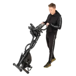 Vélo d'appartement pliable Xbike Max avec volant d'inertie de 3 kg et élastiques de résistance pour bras et jambes