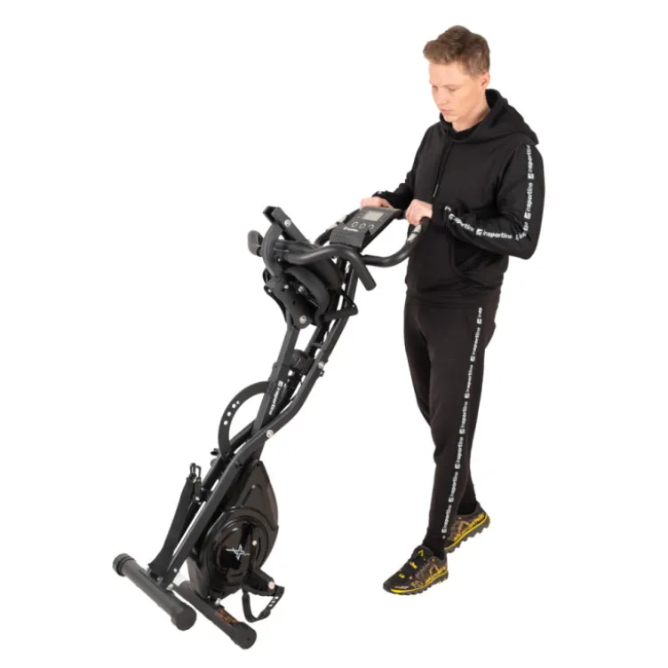 Vélo d'appartement pliable Xbike Max avec volant d'inertie de 3 kg et élastiques de résistance pour bras et jambes