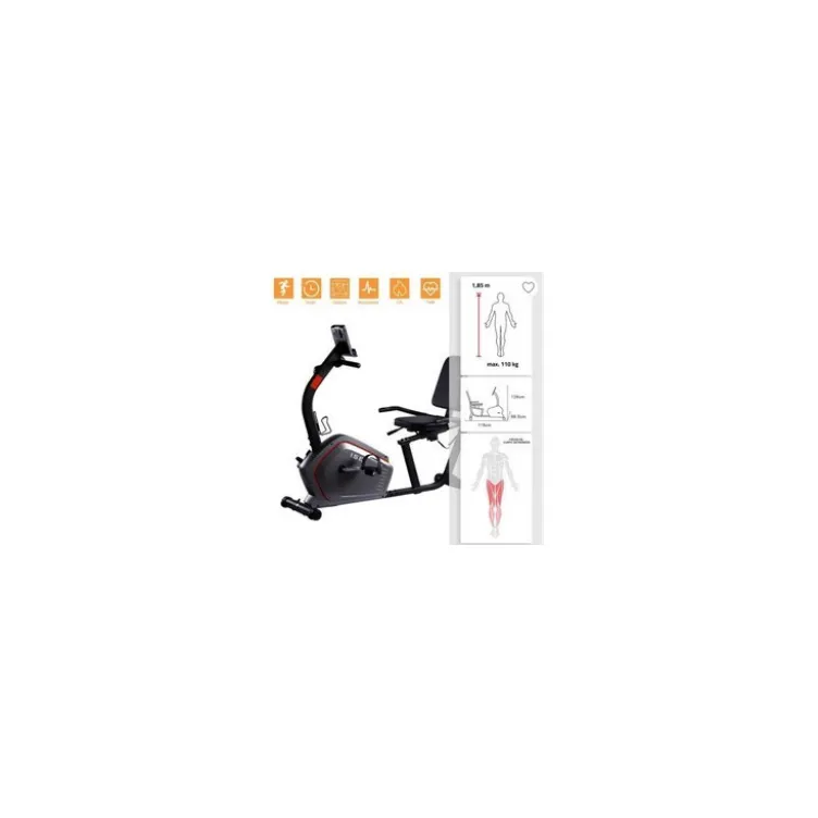 Vélo d'appartement position semi-allongée avec roue d'inertie pour homegym