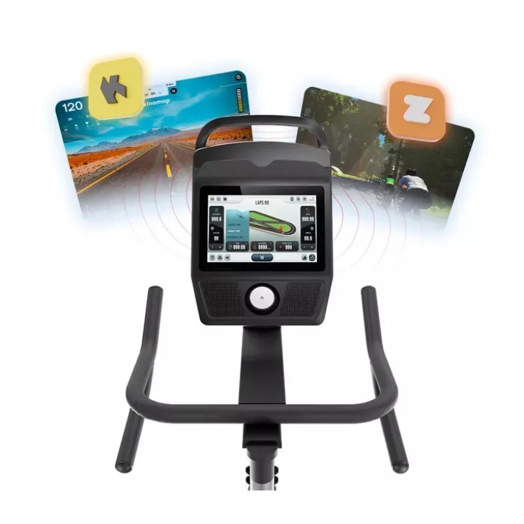 Vélo d'appartement ZenRoute 1200 avec 32 niveaux pour home gym - Volant d'inertie de 22 kg pour du cardio intense