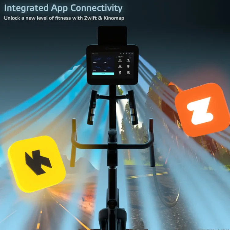 Vélo d'appartement ZenRoute 300 avec écran TFT connecté et 32 niveaux de résistance - Roue d'inertie de 11 kg