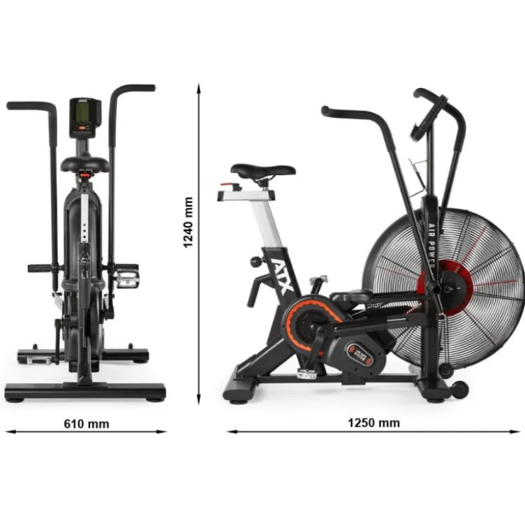 Vélo de cardio Air Bike électrique avec écran LCD de qualité premium - ATX Air Bike Power pour cross-training