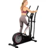 Vélo de cardio elliptique avec reposes pieds antidérapantes et écran LCD