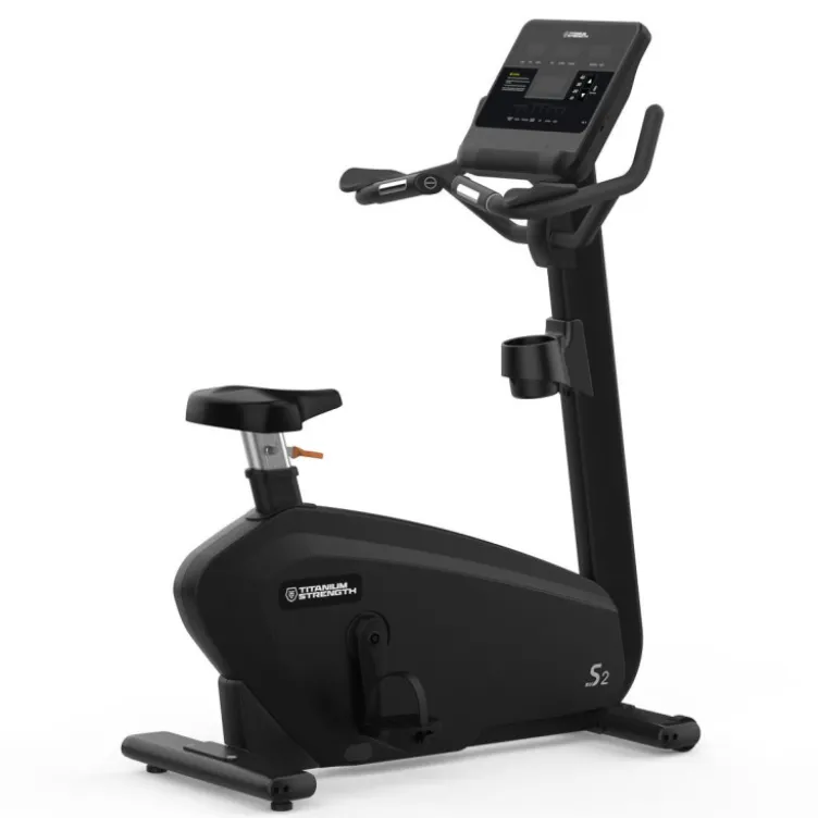 Vélo de cardio-training Titanium Strength ST1100 de qualité professionnelle avec écran LED XXL - Roue d'inertie 14 kg