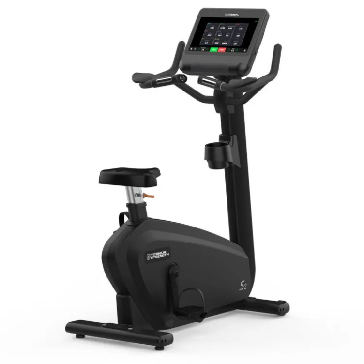 Vélo de cardio-training Titanium Strength ST1100 de qualité professionnelle avec écran LED XXL - Roue d'inertie 14 kg