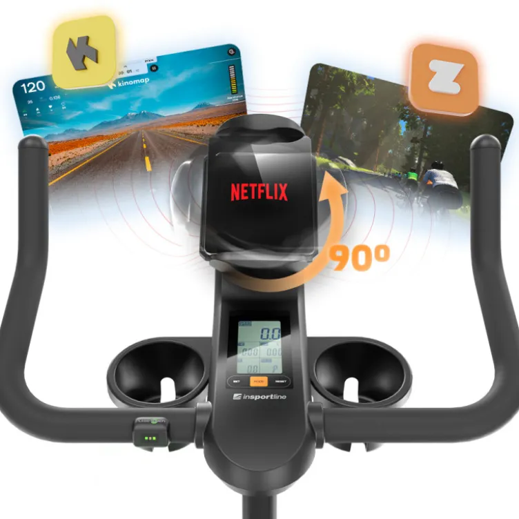 Vélo de cardio ZenRoute 100 avec capteur de fréquence cardiaque optique et écran LCD - Volant d'inertie 6 kg