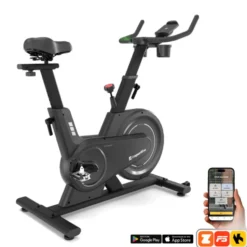 Vélo de cardio ZenRoute 100 avec capteur de fréquence cardiaque optique et écran LCD - Volant d'inertie 6 kg