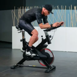 Vélo de course Alfan à haute vitesse avec siège et poignées réglables pour séance de cardio - Système de freinage à friction