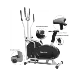 Vélo d'entraînement elliptique avec moniteur LCD et résistance réglable