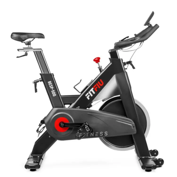Vélo de spinning avec roue d'inertie 24 kg - Résistance par friction