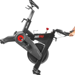 Vélo de spinning avec roue d'inertie 24 kg - Résistance par friction