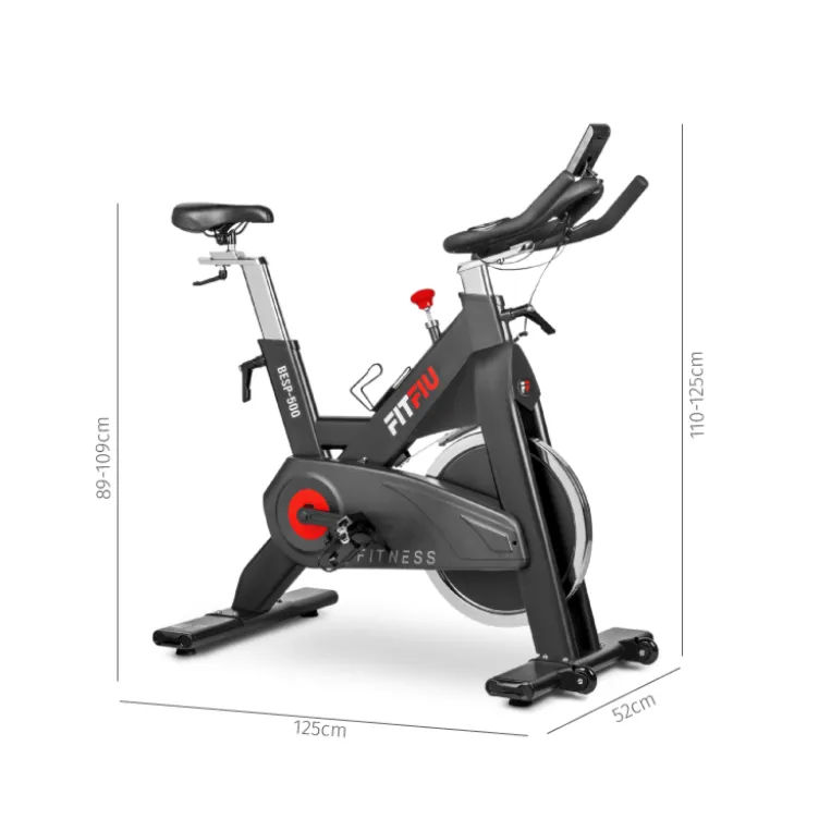 Vélo de spinning avec roue d'inertie 24 kg - Résistance par friction