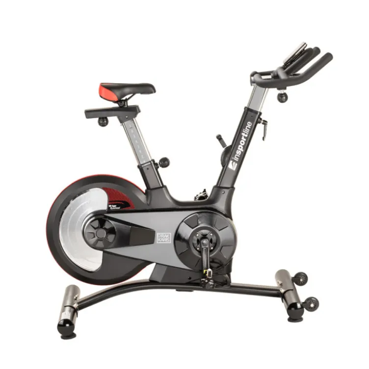 Vélo de spinning Drakkaris avec volant d'inertie puissant de 18 kg et système de freinage à friction - Siège réglable