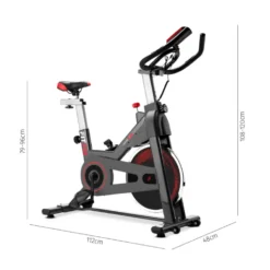 Vélo de spinning pour entraînement en home-gym équipé d'un écran LCD multifonctions