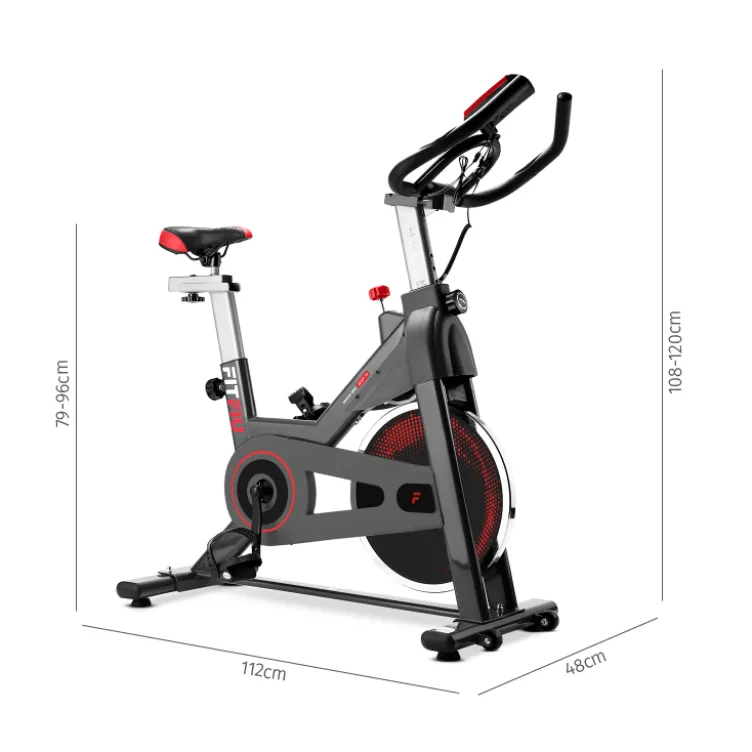 Vélo de spinning pour entraînement en home-gym équipé d'un écran LCD multifonctions