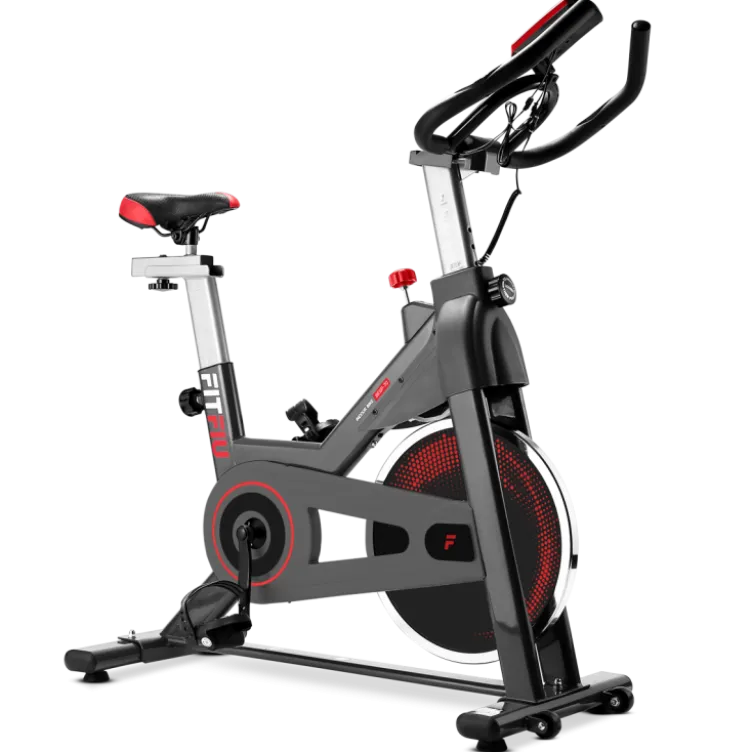 Vélo de spinning pour entraînement en home-gym équipé d'un écran LCD multifonctions