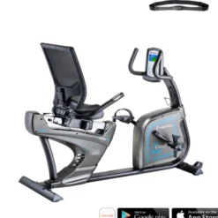 Vélo d'exercices connecté InCondi R600i pour training de cardio en position semi-allongé - Construction stable et robuste