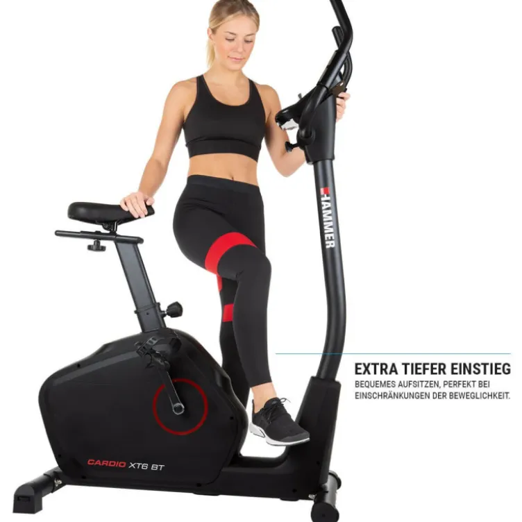Vélo d'exercices de cardio XT6 BT avec affichage LCD complet - 10 à 350 watts
