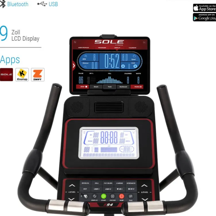 Vélo d'exercices silencieux avec écran LCD complet et roue d'inertie 12 kg - Idéal pour un studio