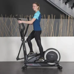 Vélo elliptique Atlanta Black à commande manuel et fonctionnement ultra silencieux - Volant d'inertie de 7 kg