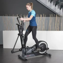 Vélo elliptique Atlanta Black à commande manuel et fonctionnement ultra silencieux - Volant d'inertie de 7 kg