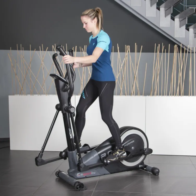 Vélo elliptique Atlanta Black à commande manuel et fonctionnement ultra silencieux - Volant d'inertie de 7 kg