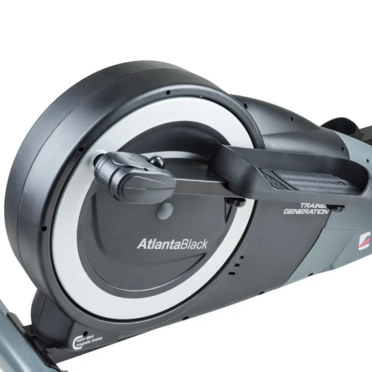 Vélo elliptique Atlanta Black à commande manuel et fonctionnement ultra silencieux - Volant d'inertie de 7 kg