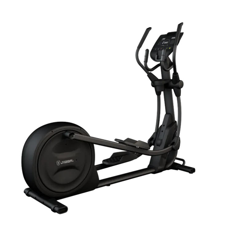 Vélo elliptique auto-alimenté Titanium Strength CT2000 avec écran LED et 20 niveaux de résistance - Foulée longue