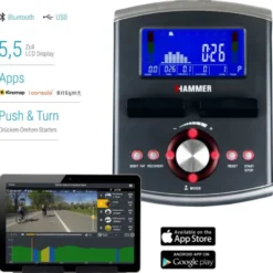 Vélo elliptique avec roue d'inertie de 12 kg et écran LCD - 350 watts max