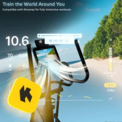 Vélo elliptique connecté Zenstride 600 avec roue d'inertie de 9 kg et course réglable - Difficulté réglable sur 32 niveaux