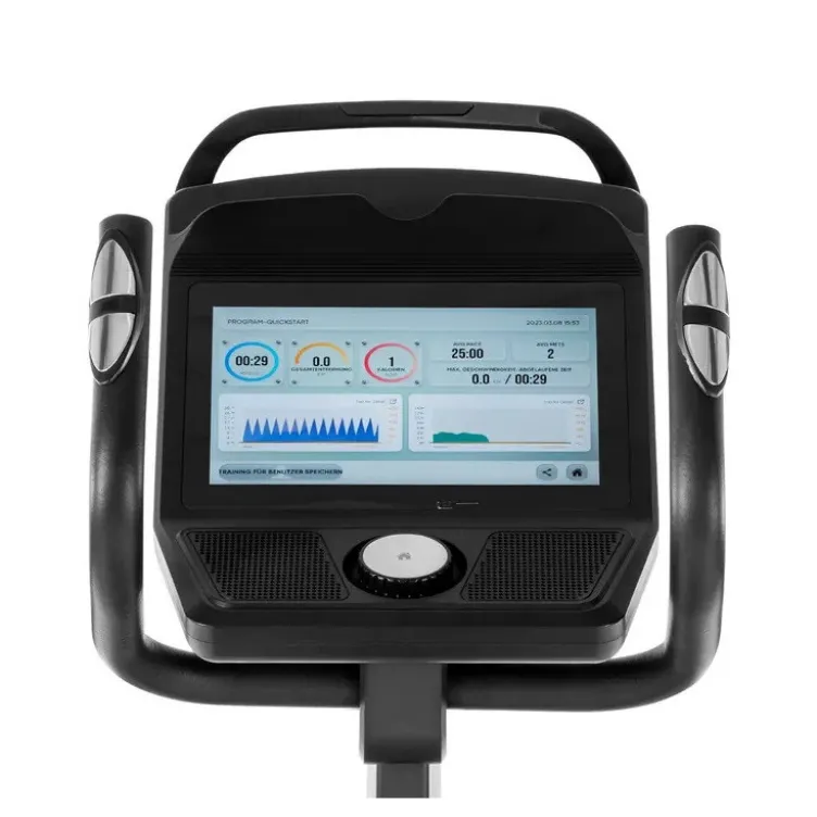 Vélo elliptique Hammer avec roue d'inertie de 20 kg et écran tactile TFT - 32 niveaux de résistance