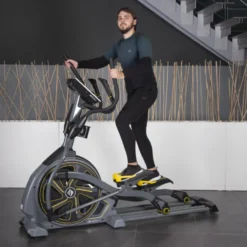 Vélo elliptique professionnel avec moniteur de fréquence cardiaque - Volant d'inertie ultra fluide de 14,5 kg