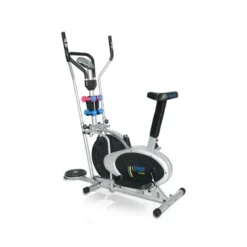 Vélo elliptique silencieux avec écran LCD et haltères 2x0,9 kg et 2x1,35 kg