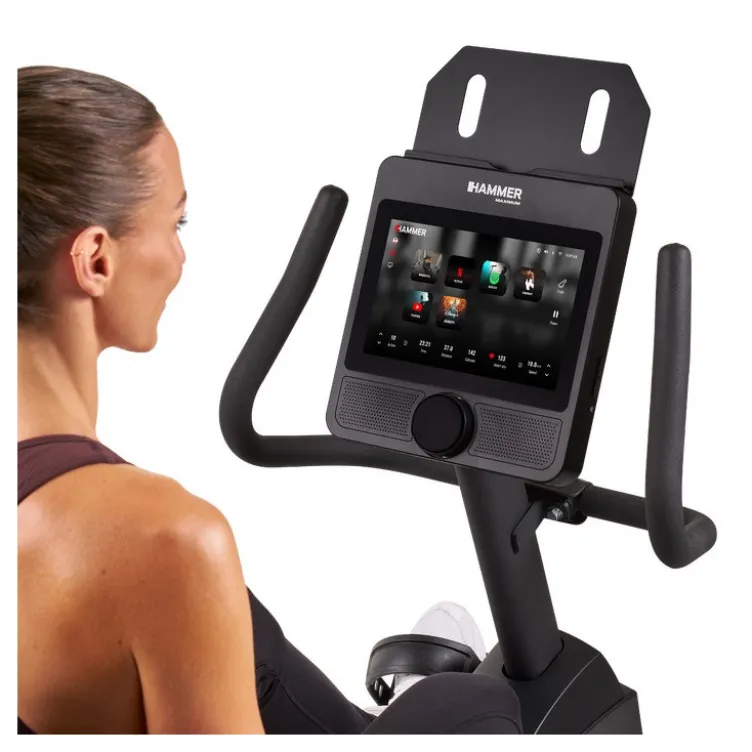 Vélo ergomètre semi-allongé Hammer à usage pro avec écran tactile de 10,1 pouces - Roue d'inertie 14 kg