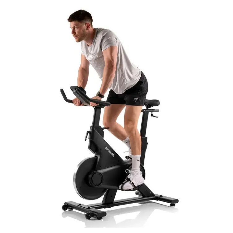 Vélo spinning de cardio Speed Race X avec roue d'inertie de 20 kg - 32 niveaux de résistance et écran HD