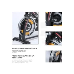 Vélo spinning haute qualité pour training à domicile avec écran LCD multifonctions